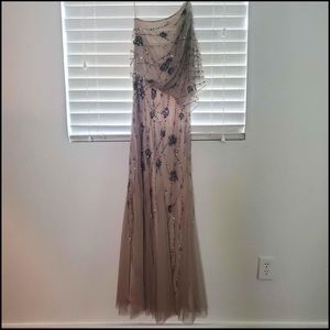 Adrianna papell one shoulder beaded dress